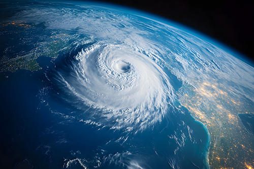 Hurricane Helene viewed from space over Florida, USA